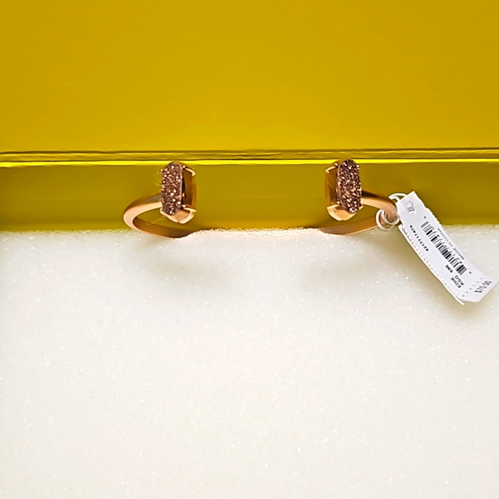 New Kendra Scott Edie Rose Gold Drusy Bracelet in Rose Gold